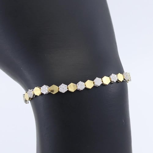 اسوارة ذهب سداسيات هندسية - عيار 18