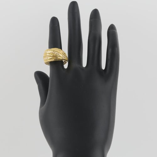 خاتم ذهب بخطرط ذهبية عريضة - عيار 21