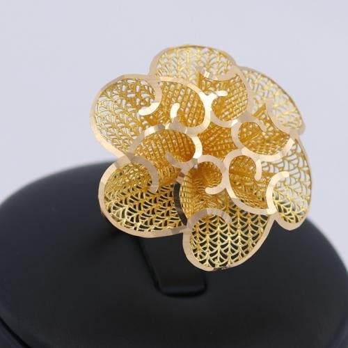 خاتم ذهب زهرة الخيال 3D - عيار 21