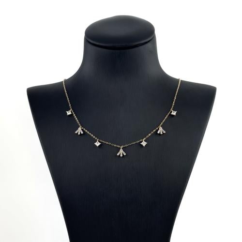 تشوكر ذهب مطعم بفصوص الزركون بقصات التريليون - عيا...