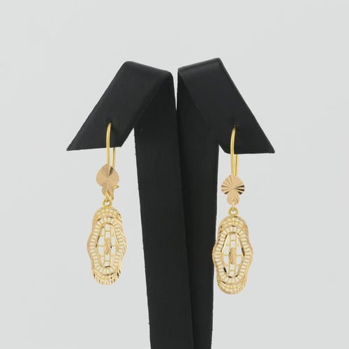 حلق ذهب الخطوط الشرائح المائلة - عيار 21