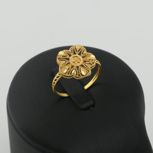 خاتم ذهب زهرة الكتان ثلاثي الابعاد - عيار 21