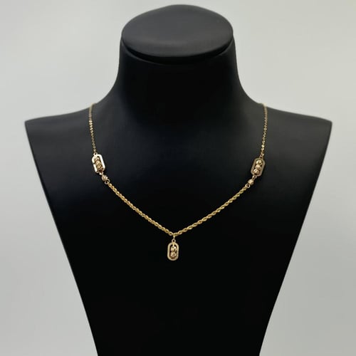 طقم ذهب مستطيل الليزر - عيار 21