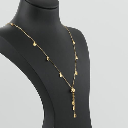 عقد ذهب كرة الليزر مع قطع الذهب - عيار 21