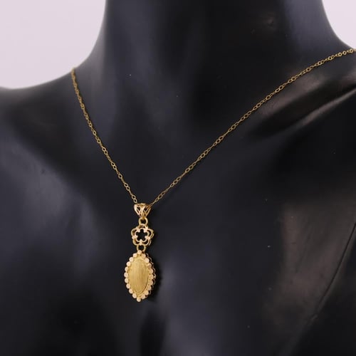 نصف طقم ذهب محدب مع زهرة - عيار 21