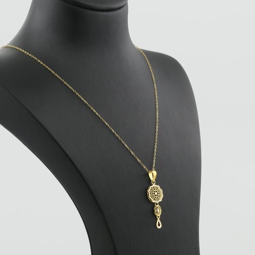 نصف طقم ذهب شكل هندسي - عيار 21