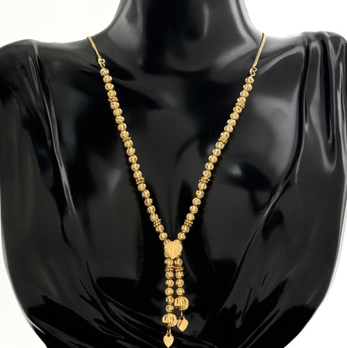 عقد ذهب الملكة قلوب و كرات الليزر - عيار 21