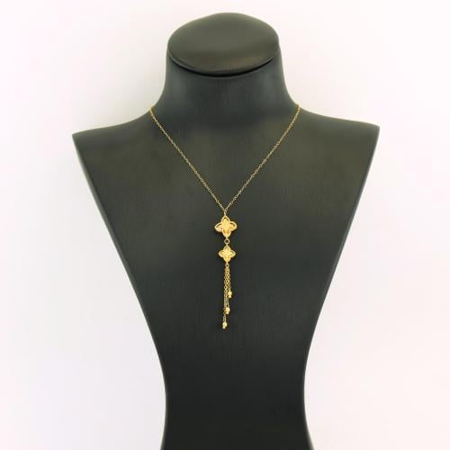 عقد ذهب زههرتين مع رحيق الازهار - عيار 21