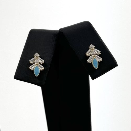 طقم ذهب اطفال تصميم الماس بقصات كرسمس تري - عيار 1...