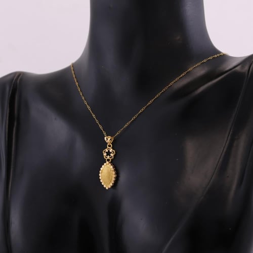 نصف طقم ذهب محدب مع زهرة - عيار 21