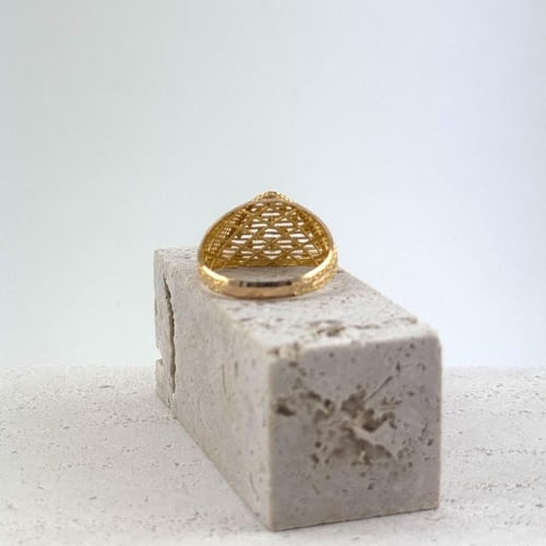 خاتم ذهب صافي ثلاثي - عيار 21