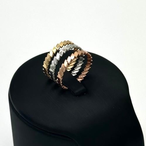 دبلة ذهب ثلاثي ايطالي - عيار 18