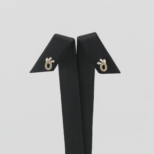 نصف طقم ذهب لمعان خالص تصميم الماس - عيار 18