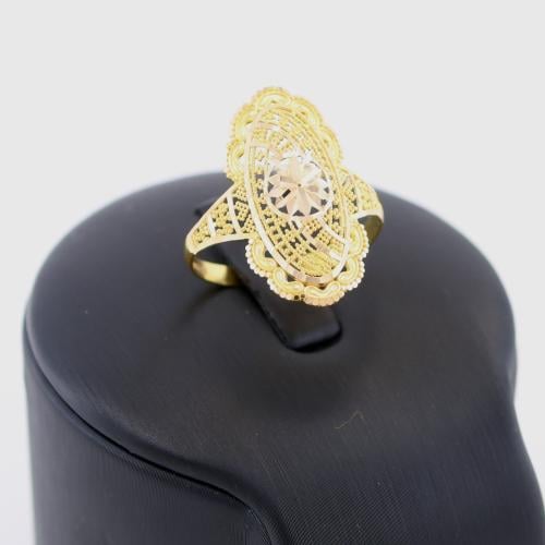 خاتم ذهب زخرفة اوراق الزهور عيار 21