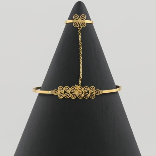 كف ذهب اطفال بتصميم ازهار - عيار 21