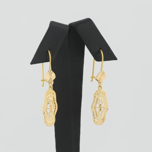 حلق ذهب الخطوط الشرائح المائلة - عيار 21