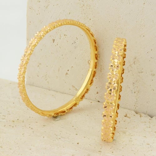 غوايش ذهب اطفال ورود عيار 21 - 16 سم