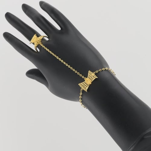 طقم ذهب مع كف ثلاث ادوار ذهب صافي - عيار 21