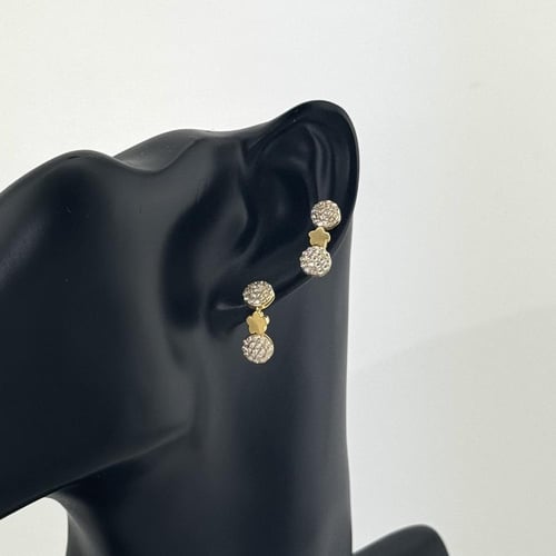 حلق ذهب قالب ورود تصميم الماس يتوسطهم نجم - عيار 1...