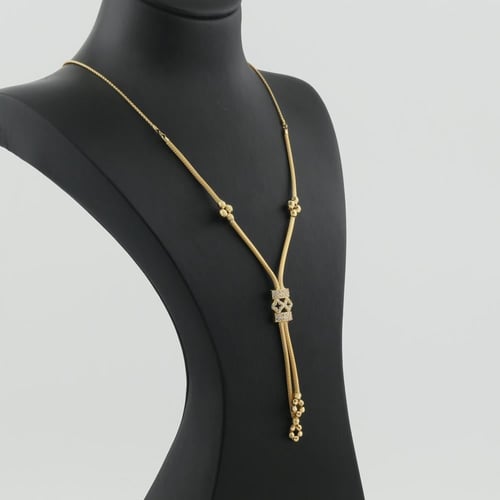 طقم ذهب فاخر كرات الليزر مع زركون رسم الماس - عيار...