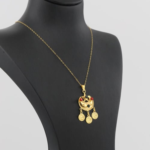 عقد ذهب هلال ونجمة و ثلاثة جنيهات - عيار 21