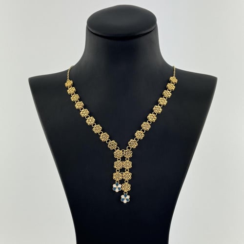 طقم ذهب ورود ثلاثي الابعاد - عيار 21