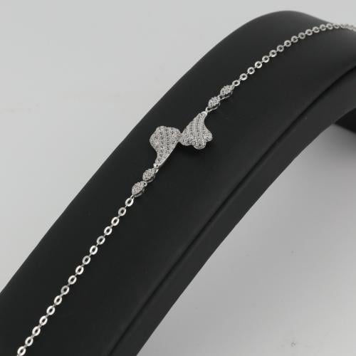 اسوارة ذهب ابيض لامع - عيار 18