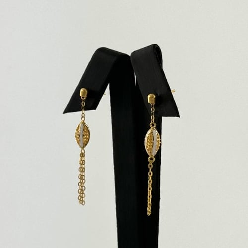 طقم ذهب بيضاوي أنيق - عيار 21