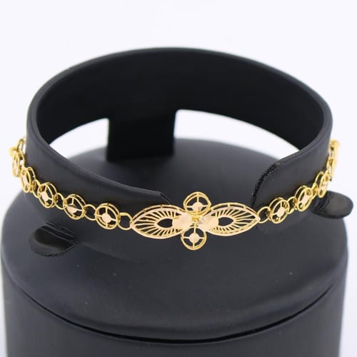 طقم ذهب غصن الزيتون داخله زهرة القلوب - عيار 21