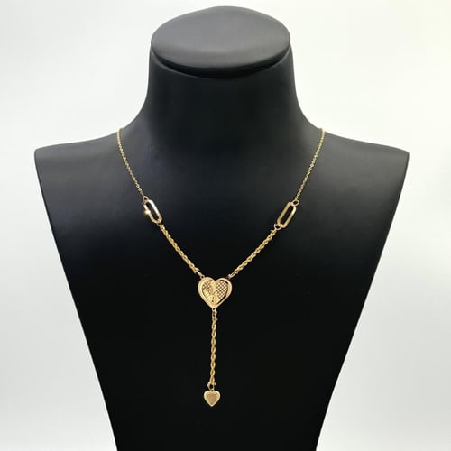 طقم ذهب قلب ثلاثي الأبعاد - عيار 21