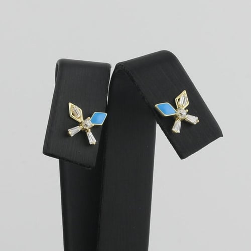 طقم ذهب اطفال زهرة بقصات تصميم الماس ولون الميناء...