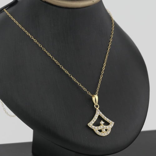 طقم ذهب إشراقة للاطفال تصميم الماس - عيار 18