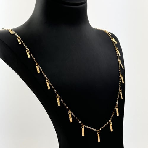 تشوكر ذهب مع مستطيلات الذهب الخالص - عيار 21