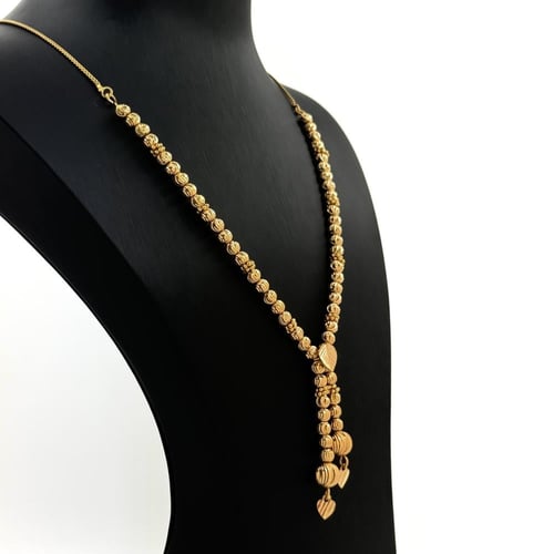 عقد ذهب الملكة قلوب و كرات الليزر - عيار 21