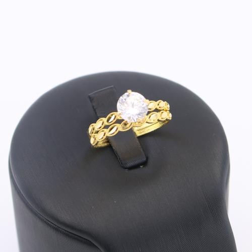 خاتم ذهب توينز غصن الزيتون نحيف عيار 21