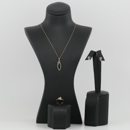 نصف طقم ذهب مشرق تصميم الماس - عيار 18