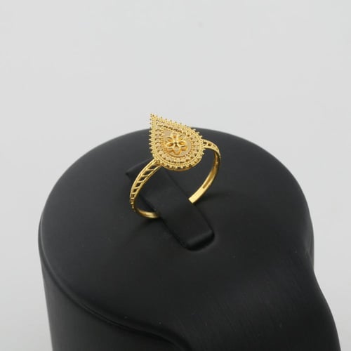 طقم ذهب اوراق الازهار مع قطرتين الذهب الخالص- عيار...