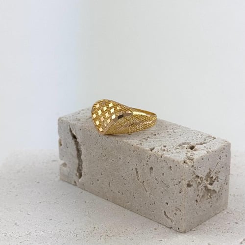 خاتم ذهب صافي ثلاثي - عيار 21