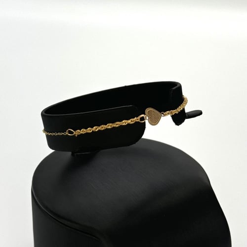 طقم ذهب قلب ثلاثي الأبعاد - عيار 21