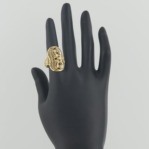 خاتم ذهب ملكي مستطيل بقطرات الذهب النقي - عيار 21