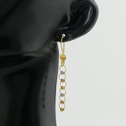 حلق كرات الليزر ذهب بالوانها الثلاثة - عيار 18