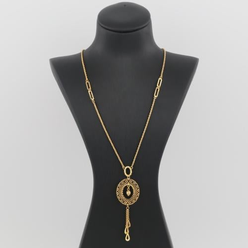 سبحة ذهب بيضاوي زخرفي هندسي - عيار 21