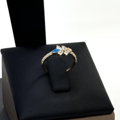 طقم ذهب اطفال تصميم الماس بقصات كرسمس تري - عيار 1...