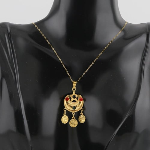 عقد ذهب هلال ونجمة و ثلاثة جنيهات - عيار 21