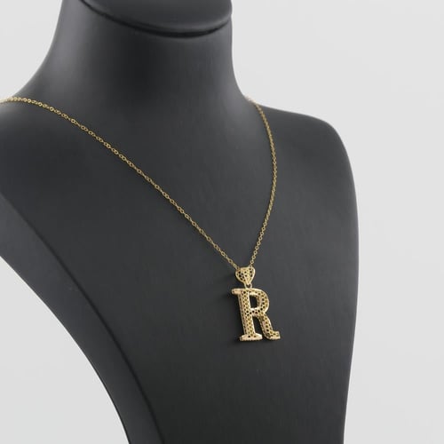 عقد ذهب حرف R- عيار 21