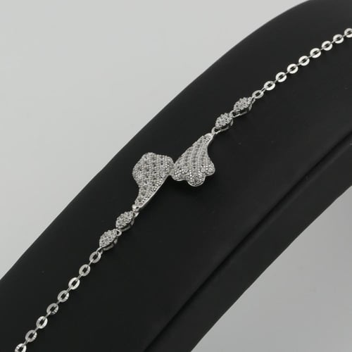 اسوارة ذهب ابيض لامع - عيار 18