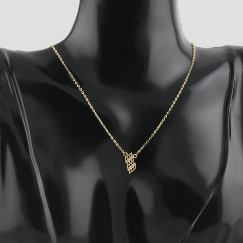 عقد ذهب خطوط منحنية متاشبكة تشبه الالماس - عيار 18