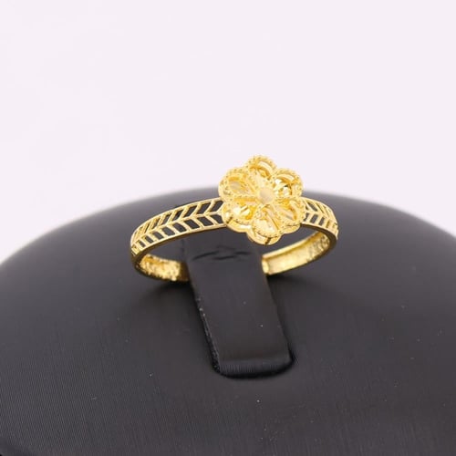 طقم ذهب اربعة ادوار مبروم ازهار و ليفز - عيار 21