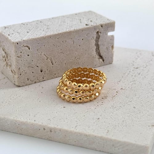 دبلة ذهب مرامي خلايا النحل - عيار 21