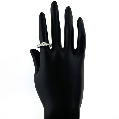 خاتم ذهب ابيض تصميم الماس قص كوادريليون - عيار 18